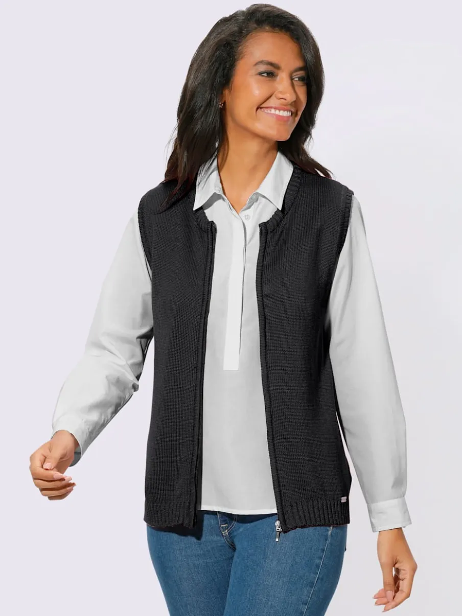 Gilets en tricot sans manches à encolure ronde