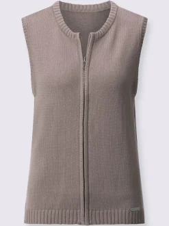 Gilets en tricot sans manches à encolure ronde