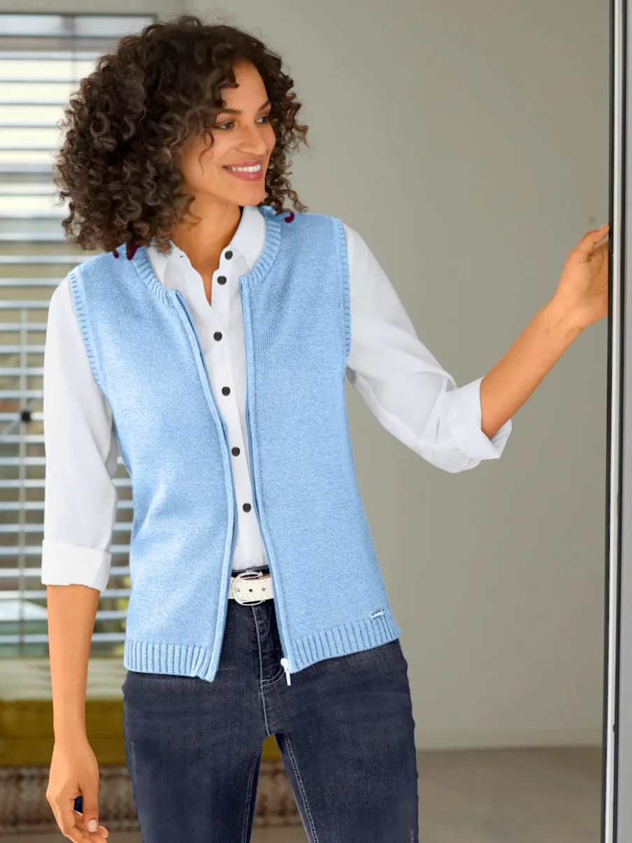 Gilets en tricot sans manches à encolure ronde
