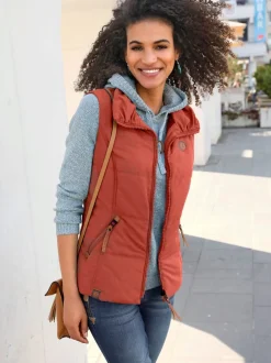 Gilets matelassés col montant à poches zippées pratiques
