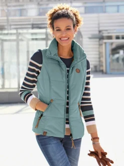 Gilets matelassés col montant à poches zippées pratiques
