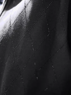 Gilet sweat à col chemise avec motif losanges et poches latérales