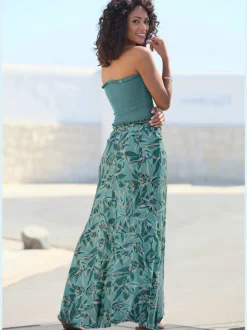 Haut bandeau encolure droite en jersey viscose avec coupe ajustée