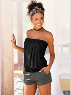 Haut bandeau fluide avec plis à l'encolure et ourlet extensible