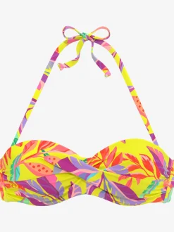 Haut de bikini à armatures motif floral avec bonnets rembourrés