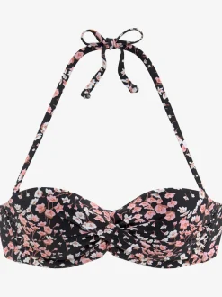 Haut de bikini bandeau à armatures imprimé floral doux