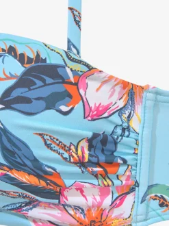 Haut de bikini bandeau à armatures avec motif floral