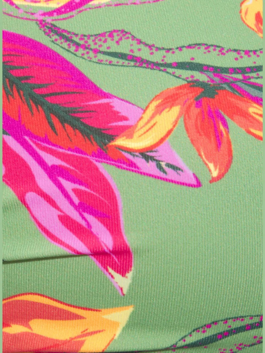 Haut de bikini bandeau à armatures avec motif floral