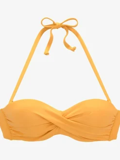 Haut de bikini bandeau à armatures avec bonnets rembourrés et bretelles amovibles