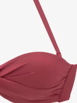 Haut de bikini bandeau à armatures avec bonnets rembourrés et bretelles amovibles