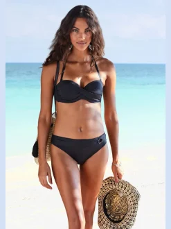 Haut de bikini bandeau à armatures avec bonnets rembourrés et bretelles amovibles