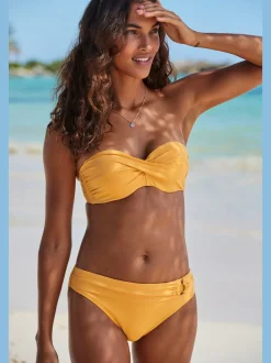 Haut de bikini bandeau à armatures avec bonnets rembourrés et bretelles amovibles