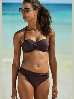 Haut de bikini bandeau à armatures avec bonnets rembourrés et bretelles amovibles