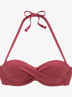 Haut de bikini bandeau à armatures avec bonnets rembourrés et bretelles amovibles