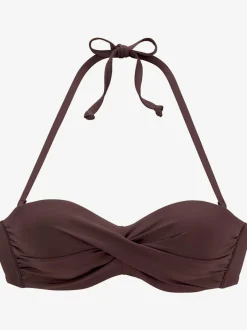 Haut de bikini bandeau à armatures avec bonnets rembourrés et bretelles amovibles