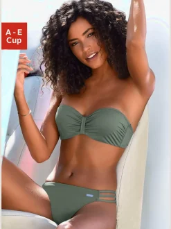 Haut de bikini bandeau à armatures avec bonnets rembourrés
