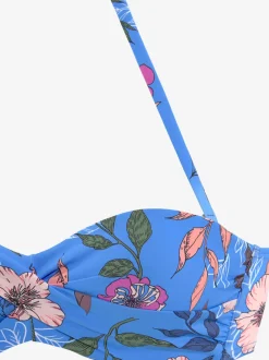 Haut de bikini bandeau à armatures avec motif floral