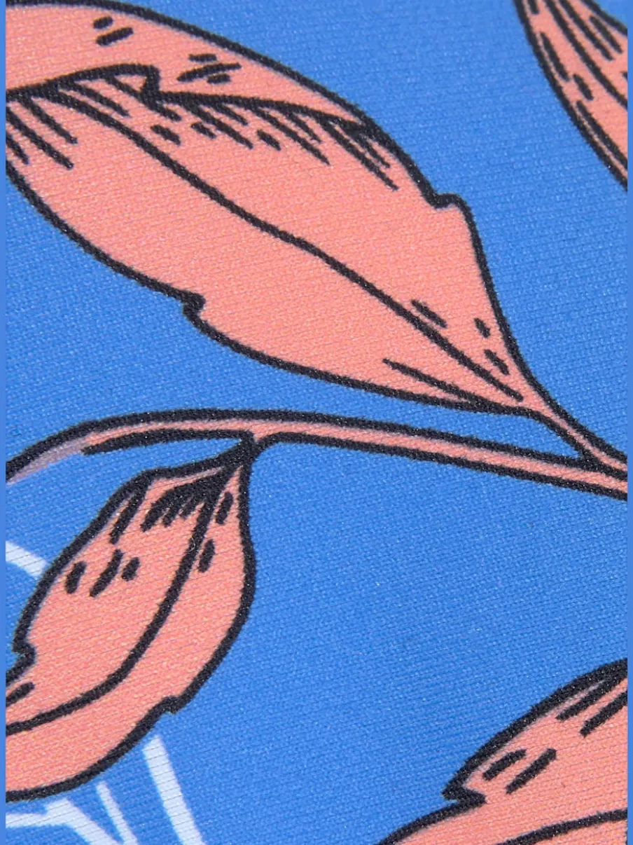 Haut de bikini bandeau à armatures avec motif floral