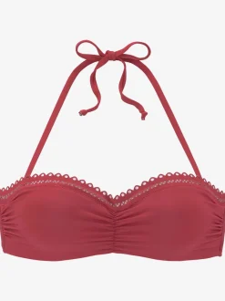 Haut de bikini bandeau à armatures avec motif ajouré