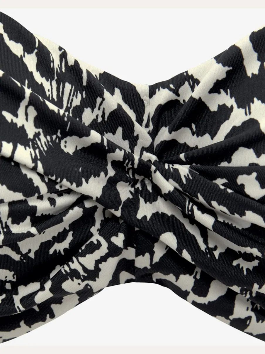 Haut de bikini bandeau à armatures avec motif graphique