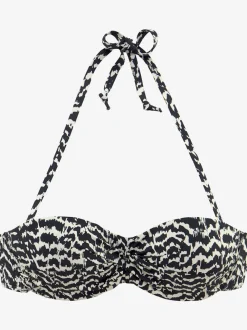 Haut de bikini bandeau à armatures avec motif graphique