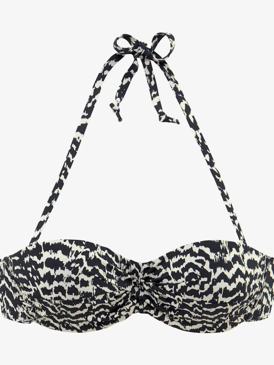 Haut de bikini bandeau à armatures avec motif graphique