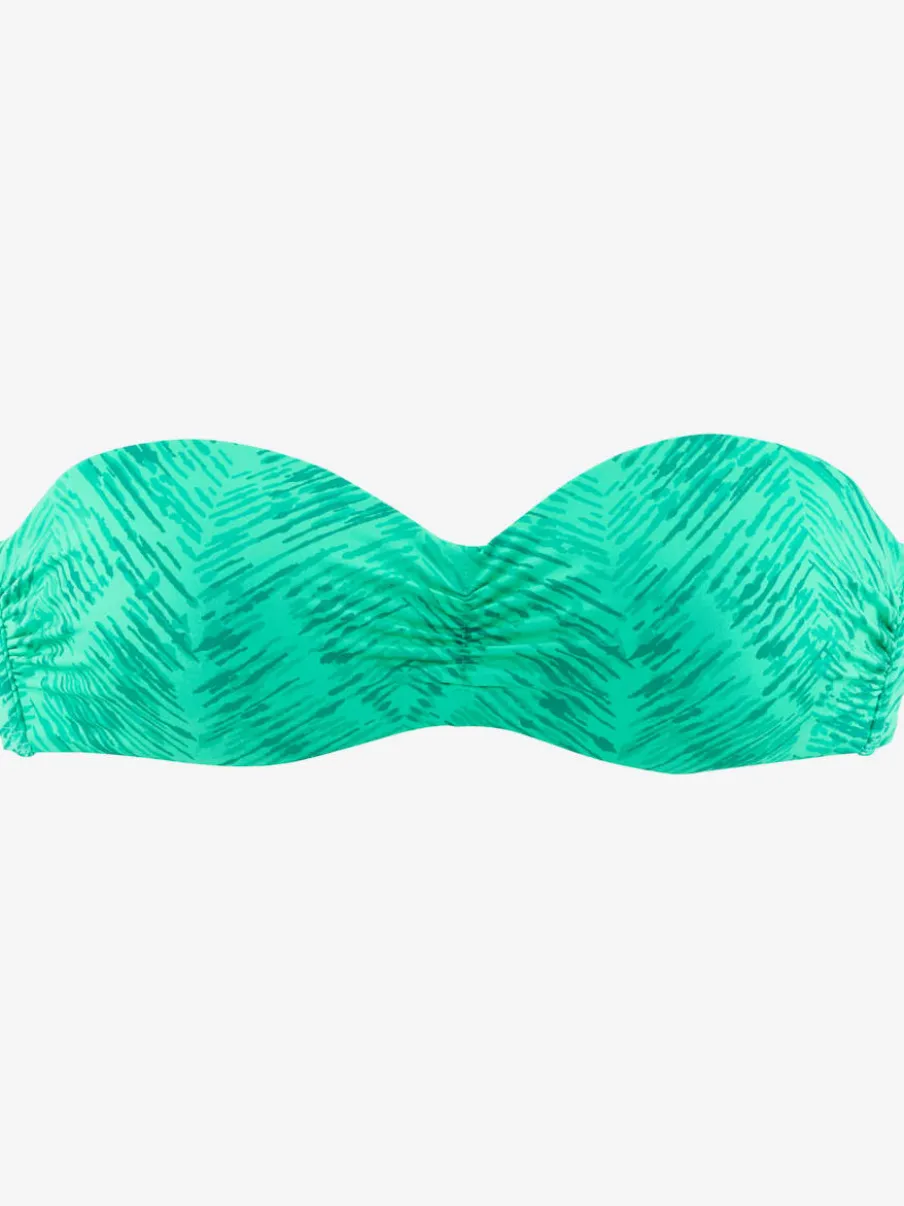 Haut de bikini bandeau à armatures avec imprimé graphique et bretelles amovibles