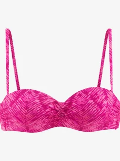 Haut de bikini bandeau à armatures avec imprimé graphique et bretelles amovibles