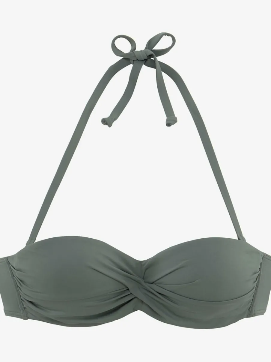 Haut de bikini bandeau à armatures avec bonnets rembourrés et coussinets amovibles