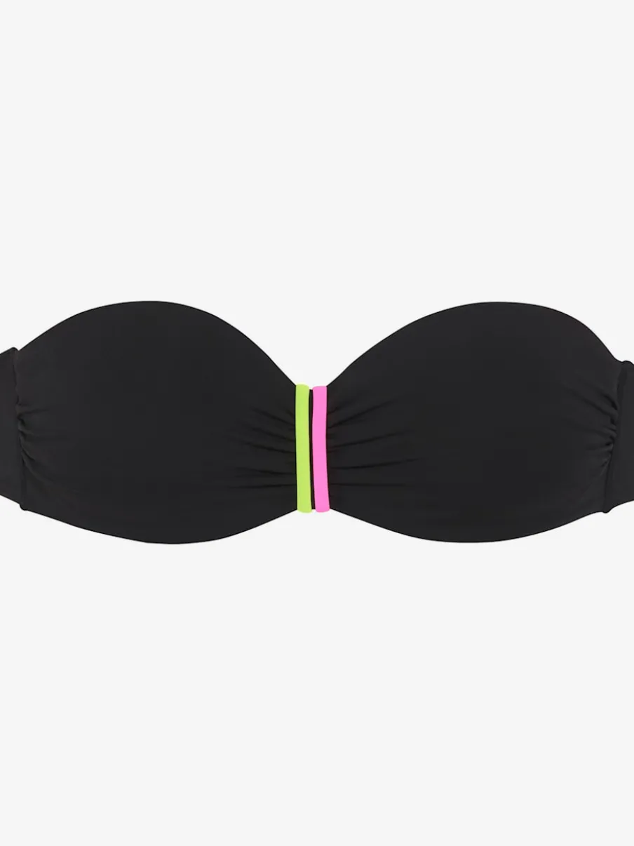 Haut de bikini bandeau à armatures avec détails contrastés et coussinets amovibles