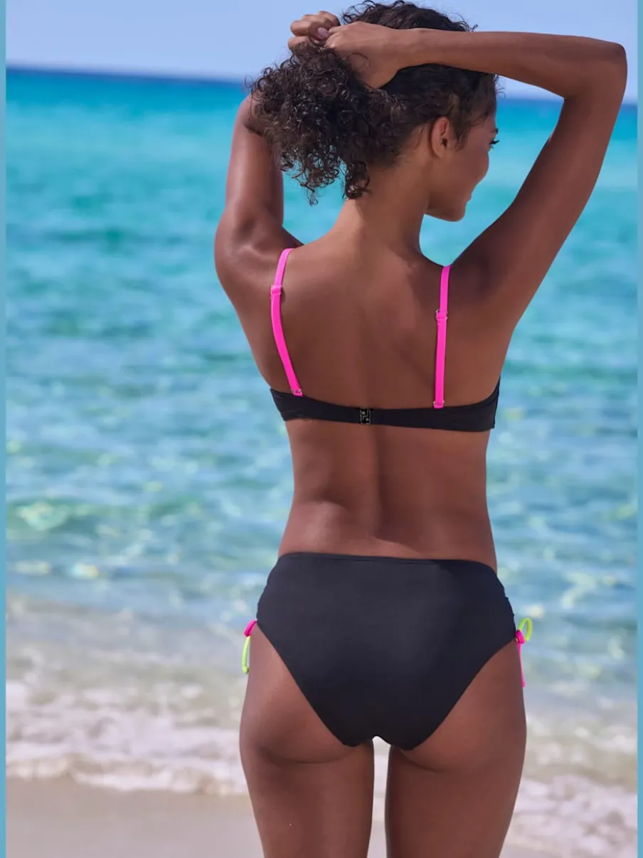 Haut de bikini bandeau à armatures avec détails contrastés et coussinets amovibles