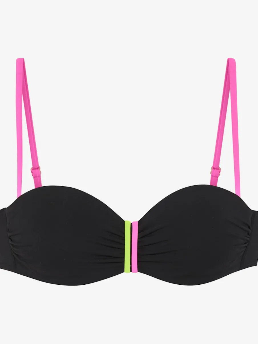 Haut de bikini bandeau à armatures avec détails contrastés et coussinets amovibles
