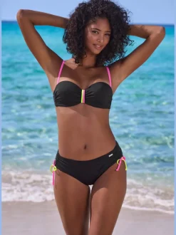 Haut de bikini bandeau à armatures avec détails contrastés et coussinets amovibles