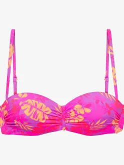 Haut de bikini bandeau à armatures haut de maillot de bain avec imprimé floral intégral