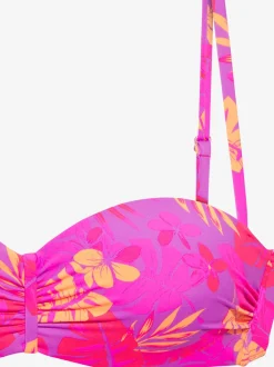 Haut de bikini bandeau à armatures haut de maillot de bain avec imprimé floral intégral