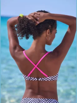 Haut de bikini bandeau à armatures avec motif graphique