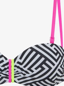 Haut de bikini bandeau à armatures avec motif graphique