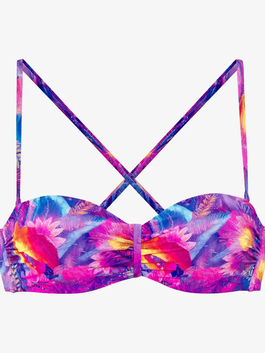Haut de bikini bandeau à armatures avec bonnets renforcés et garnissage