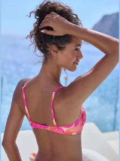Haut de bikini bandeau imprimé à bretelles multiway avec coussinets amovibles