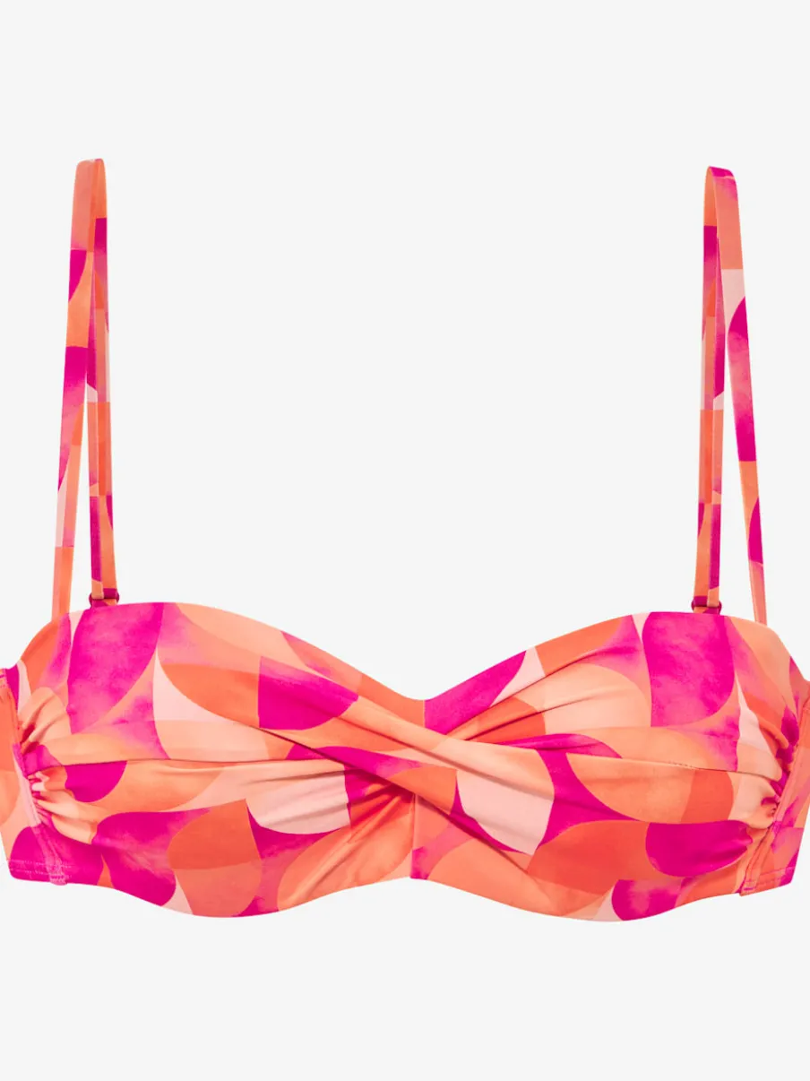 Haut de bikini bandeau imprimé à bretelles multiway avec coussinets amovibles