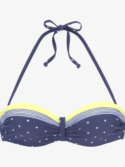Haut de bikini bandeau à pois avec détails froncés