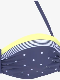 Haut de bikini bandeau à pois avec détails froncés