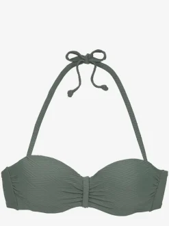 Haut de bikini bandeau structuré avec bonnets rembourrés