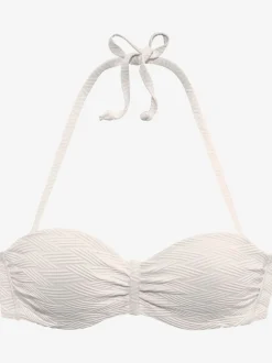 Haut de bikini bandeau structuré avec bonnets rembourrés