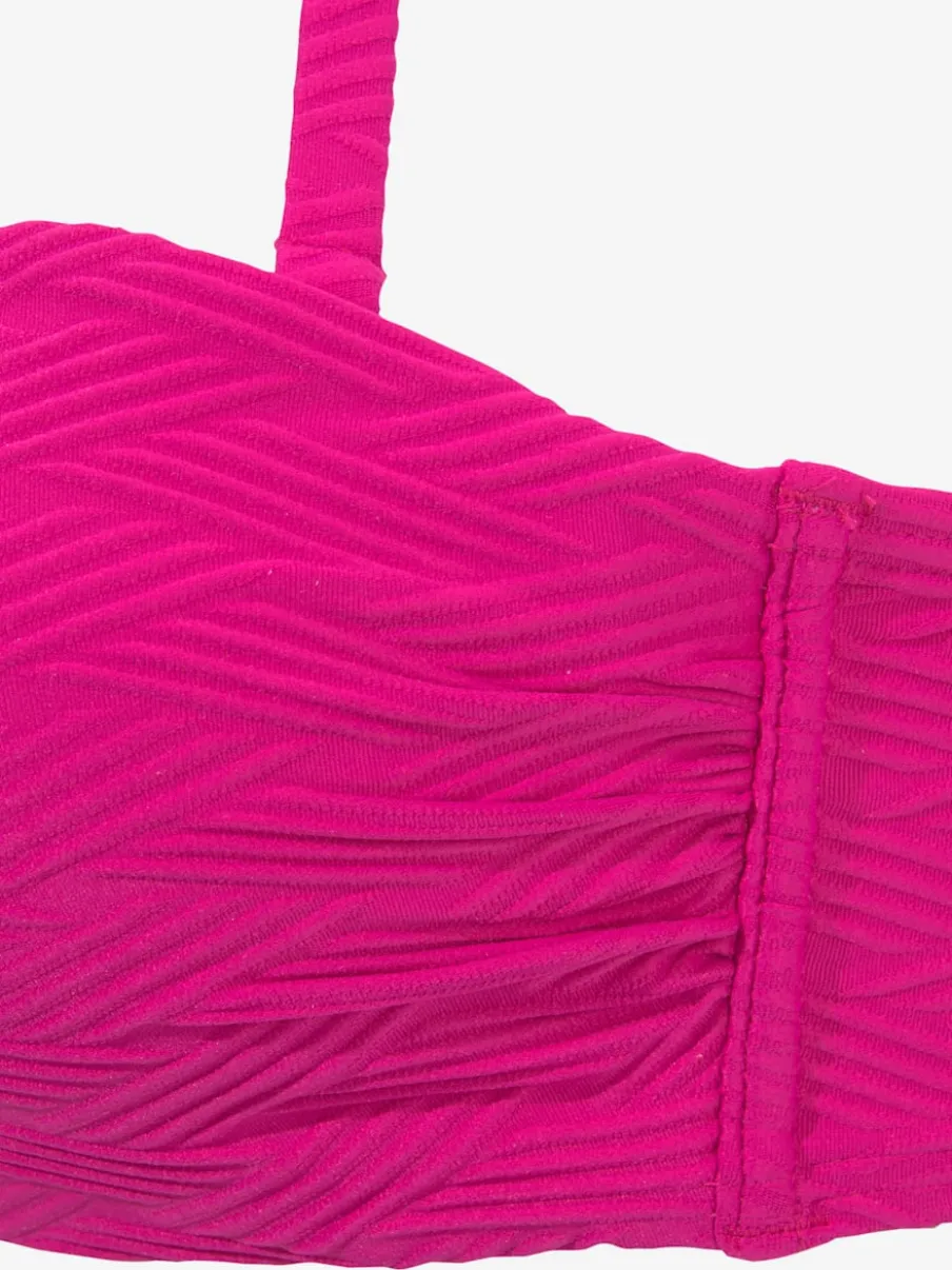 Haut de bikini bandeau structuré avec bonnets rembourrés