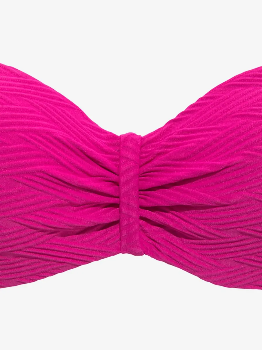 Haut de bikini bandeau structuré avec bonnets rembourrés