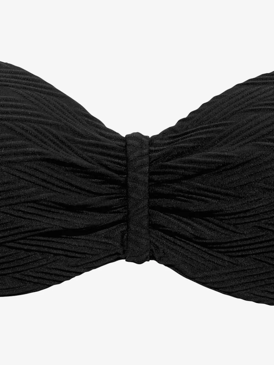 Haut de bikini bandeau structuré avec bonnets rembourrés