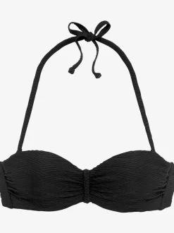 Haut de bikini bandeau structuré avec bonnets rembourrés