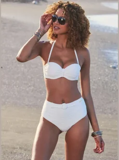 Haut de bikini bandeau structuré avec bonnets rembourrés