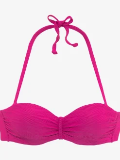 Haut de bikini bandeau structuré avec bonnets rembourrés